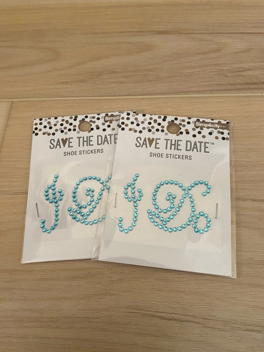 💍 Turquoise Rhinestone “I Do” Shoe Stickers Set of 2